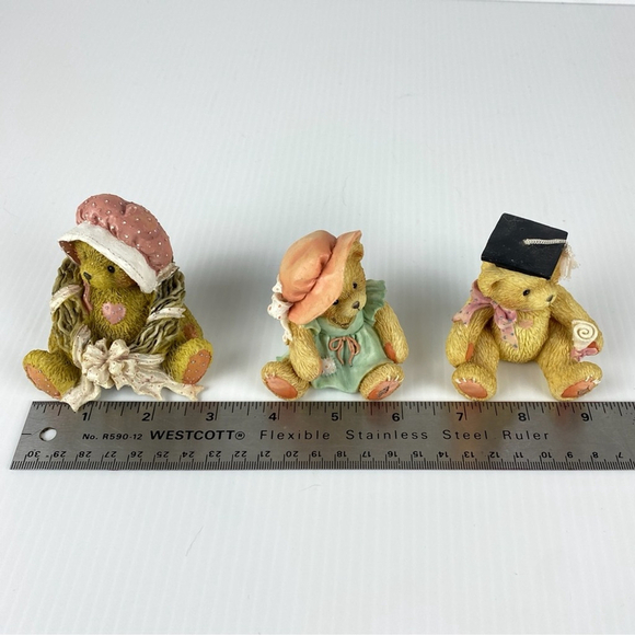 Cherished Teddies 3 Lot Vintage Ceramic Ornaments Mixed Seated Bears - Picture 7 of 7